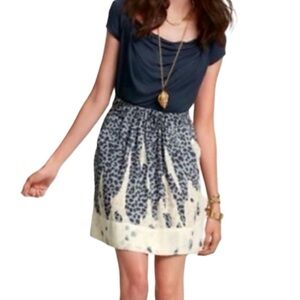 CAbi Bella Black and Cream Leopard Mini Skirt S